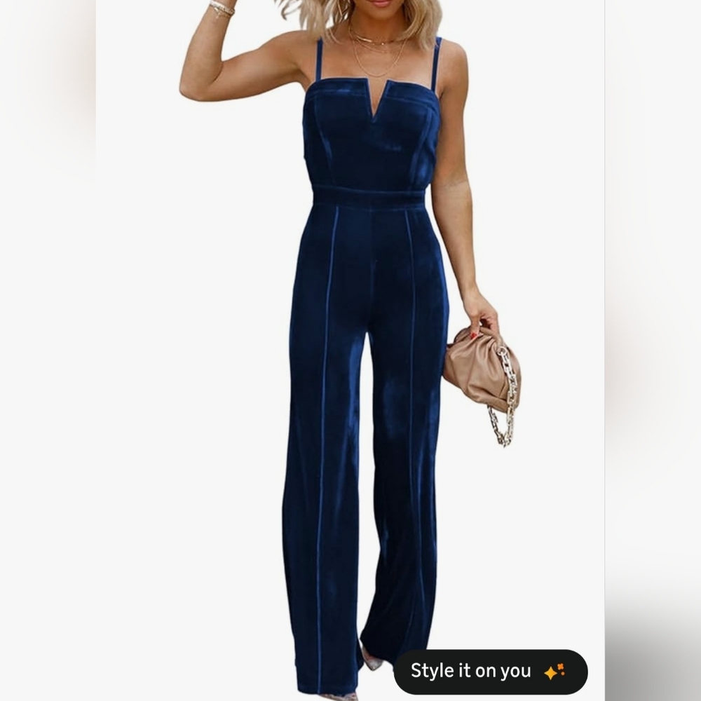 Elegant Navy Blue Jumpsuit - Small